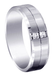 Diamond Mens Wedding Band | 0.34 Carats | Satin Finish (Rhett)