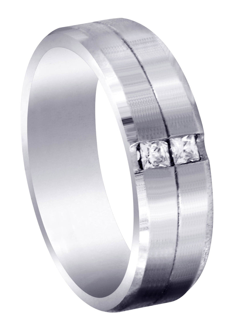 Diamond Mens Wedding Band | 0.34 Carats | Satin Finish (Rhett)