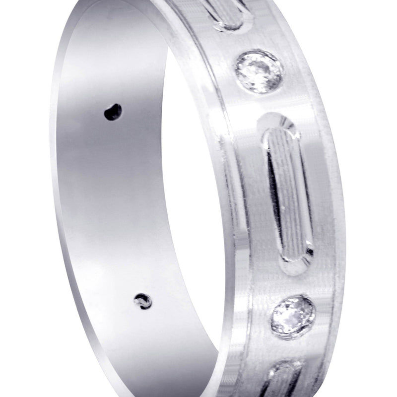 Diamond Mens Wedding Band | 0.24 Carats | Satin Finish (Garrett)