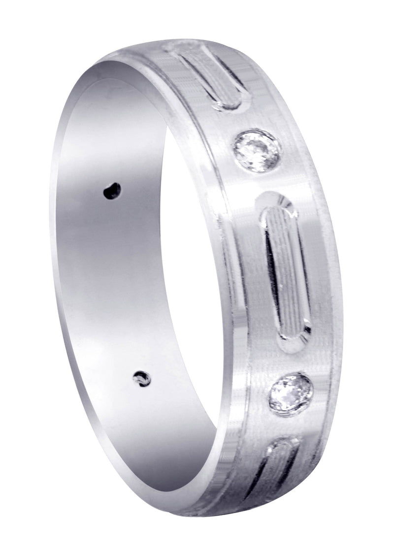 Diamond Mens Wedding Band | 0.24 Carats | Satin Finish (Garrett)