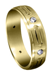Yellow Gold Diamond Mens Wedding Band | 0.24 Carats | Satin Finish (Garrett)