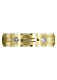 Yellow Gold Diamond Mens Wedding Band | 0.24 Carats | Satin Finish (Garrett)