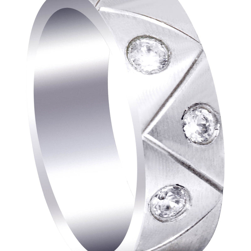 Diamond Mens Wedding Band | 0.3 Carats | Satin Finish (Keegan)