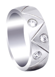 Diamond Mens Wedding Band | 0.3 Carats | Satin Finish (Keegan)