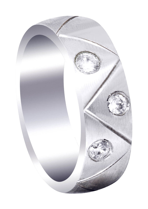 Diamond Mens Wedding Band | 0.3 Carats | Satin Finish (Keegan)