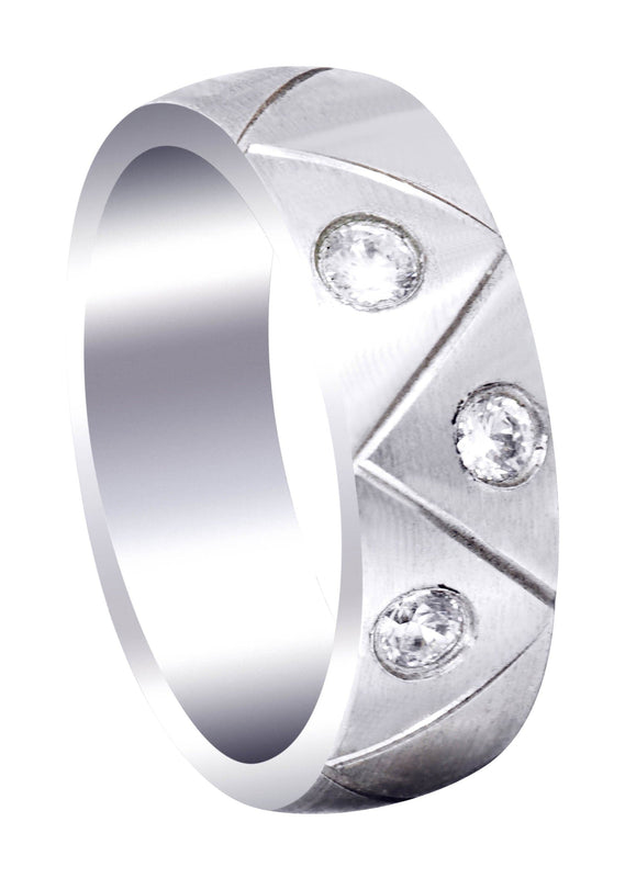 Diamond Mens Wedding Band | 0.3 Carats | Satin Finish (Keegan)