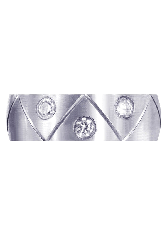 Diamond Mens Wedding Band | 0.3 Carats | Satin Finish (Keegan)