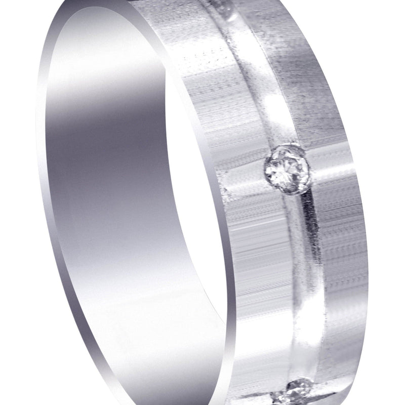 Diamond Mens Wedding Band | 0.3 Carats | Cross Satin Finish (Josue)