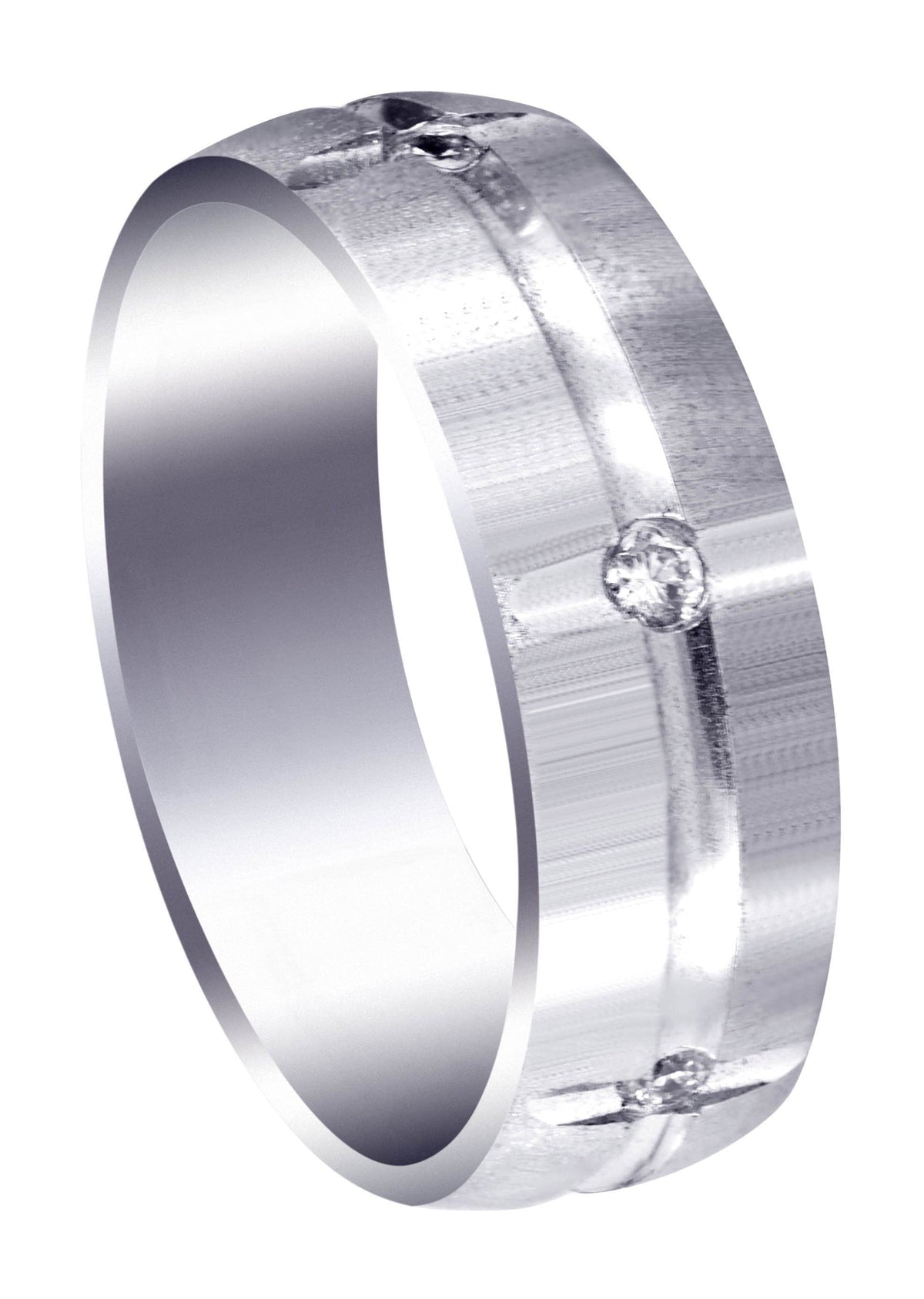Diamond Mens Wedding Band | 0.3 Carats | Cross Satin Finish (Josue)