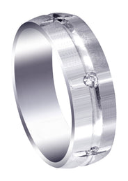 Diamond Mens Wedding Band | 0.3 Carats | Cross Satin Finish (Josue)