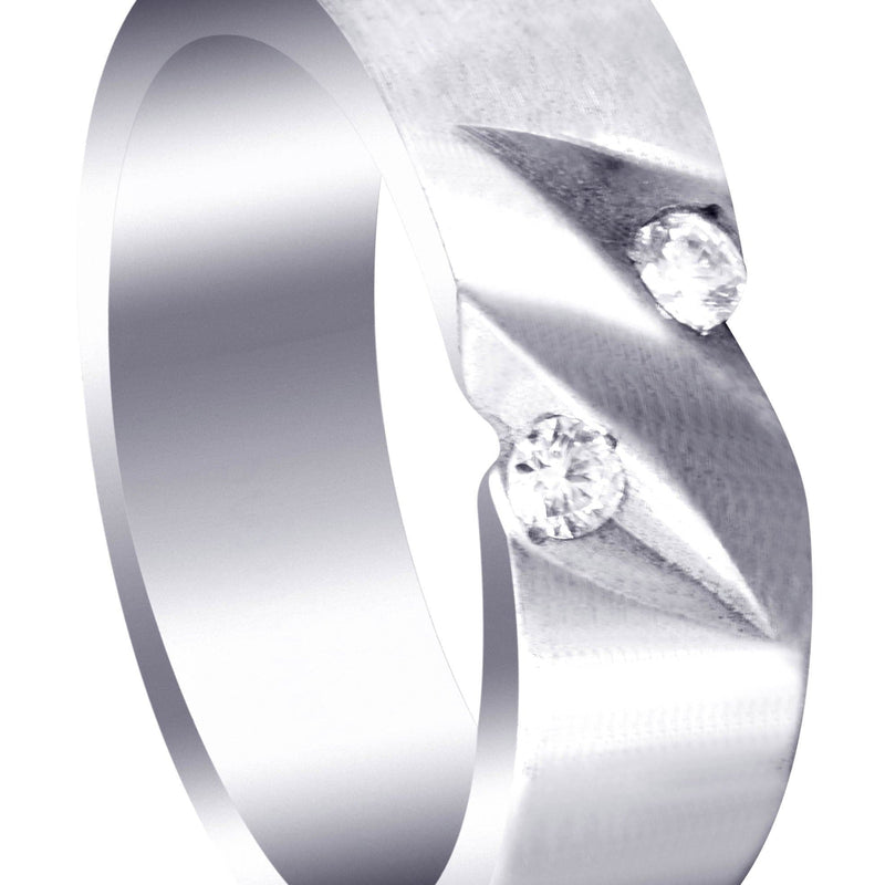 Diamond Mens Engagement Ring | 0.14 Carats | Satin Finish (Troy)