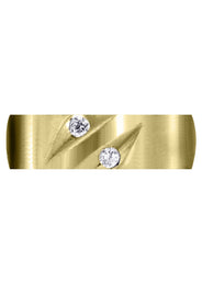 Yellow Gold Diamond Mens Engagement Ring | 0.14 Carats | Satin Finish (Troy)