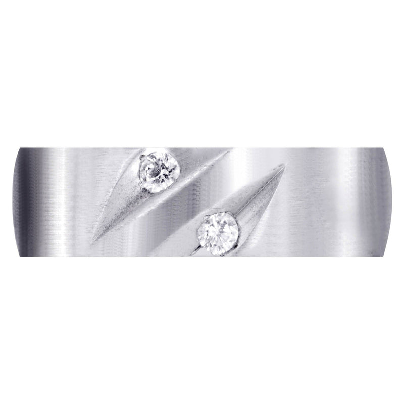 Diamond Mens Engagement Ring | 0.14 Carats | Satin Finish (Troy)
