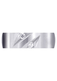 Diamond Mens Engagement Ring | 0.14 Carats | Satin Finish (Troy)