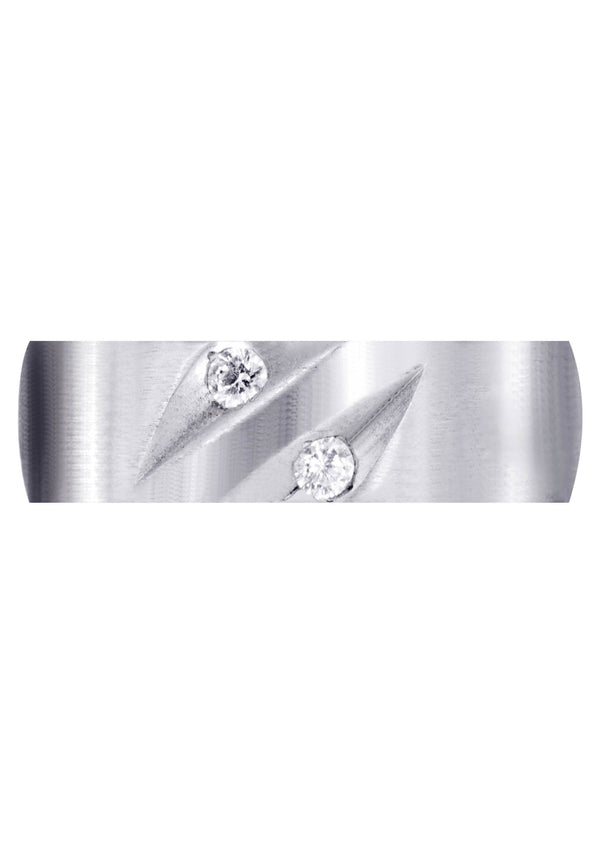 Diamond Mens Engagement Ring | 0.14 Carats | Satin Finish (Troy)