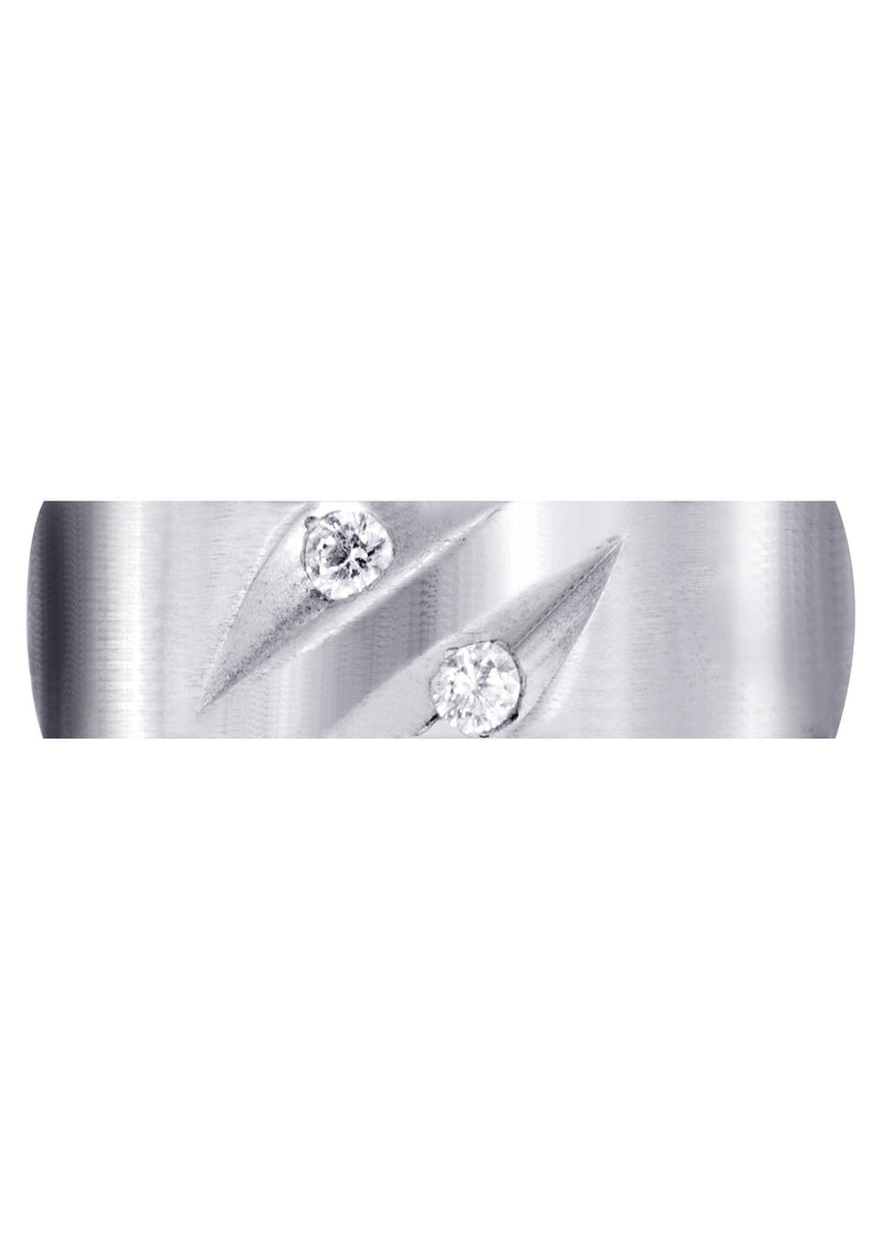 Diamond Mens Engagement Ring | 0.14 Carats | Satin Finish (Troy)