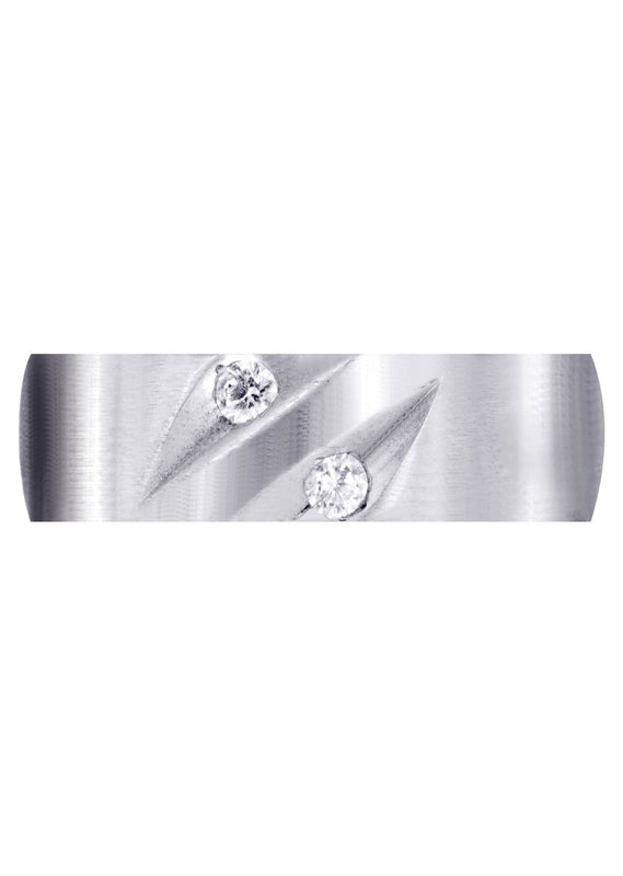 Diamond Mens Engagement Ring | 0.14 Carats | Satin Finish (Troy)