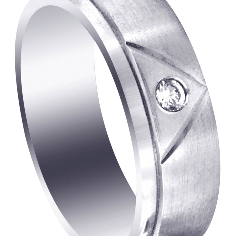 Diamond Mens Wedding Band | 0.07 Carats | Satin Finish (Emerson)