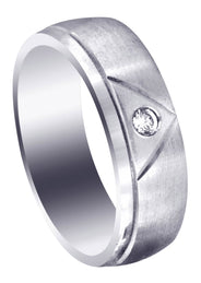 Diamond Mens Wedding Band | 0.07 Carats | Satin Finish (Emerson)