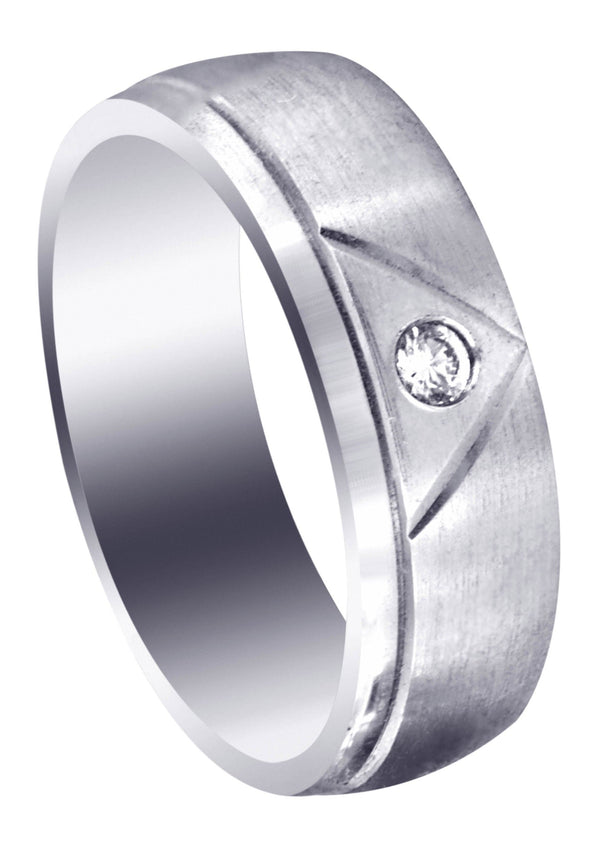 Diamond Mens Wedding Band | 0.07 Carats | Satin Finish (Emerson)