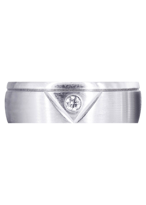 Diamond Mens Wedding Band | 0.07 Carats | Satin Finish (Emerson)