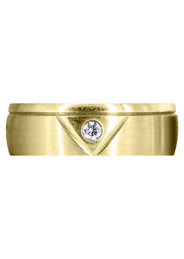 Yellow Gold Diamond Mens Wedding Band | 0.07 Carats | Satin Finish (Emerson)