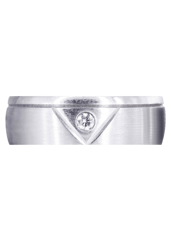 Diamond Mens Wedding Band | 0.07 Carats | Satin Finish (Emerson)