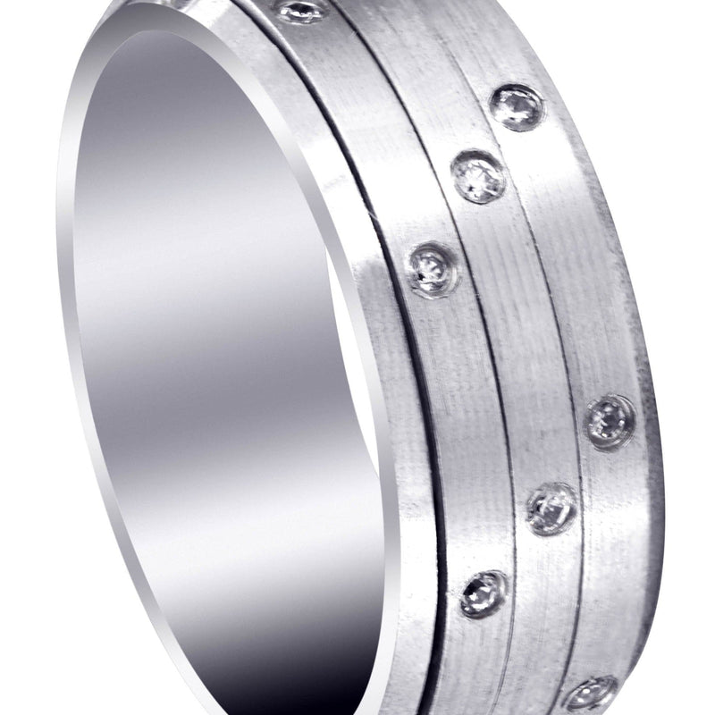 Diamond Mens Wedding Band | 0.24 Carats | Satin Finish (Roberto)