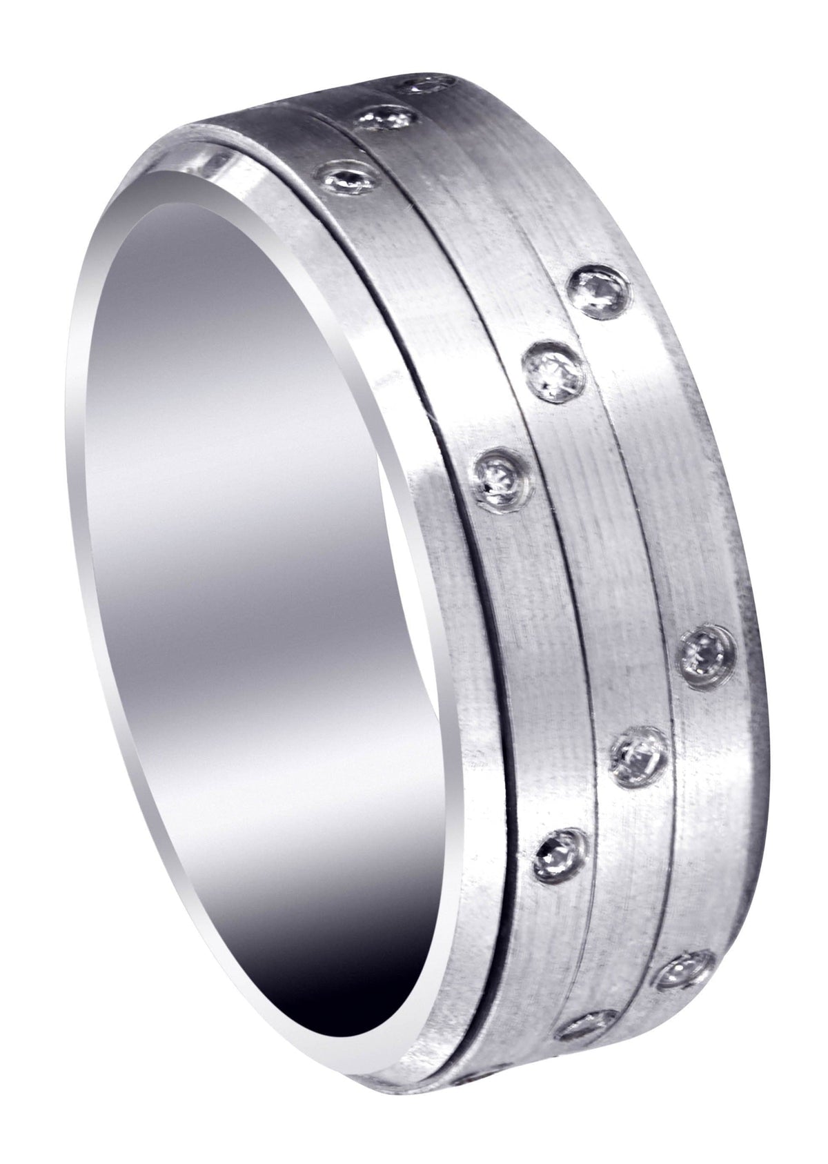 Diamond Mens Wedding Band | 0.24 Carats | Satin Finish (Roberto)