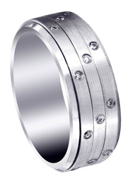 Diamond Mens Wedding Band | 0.24 Carats | Satin Finish (Roberto)