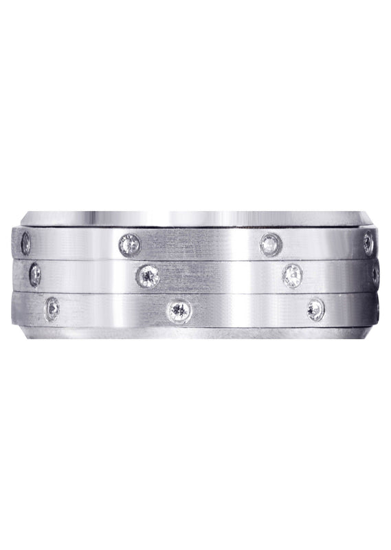 Diamond Mens Wedding Band | 0.24 Carats | Satin Finish (Roberto)