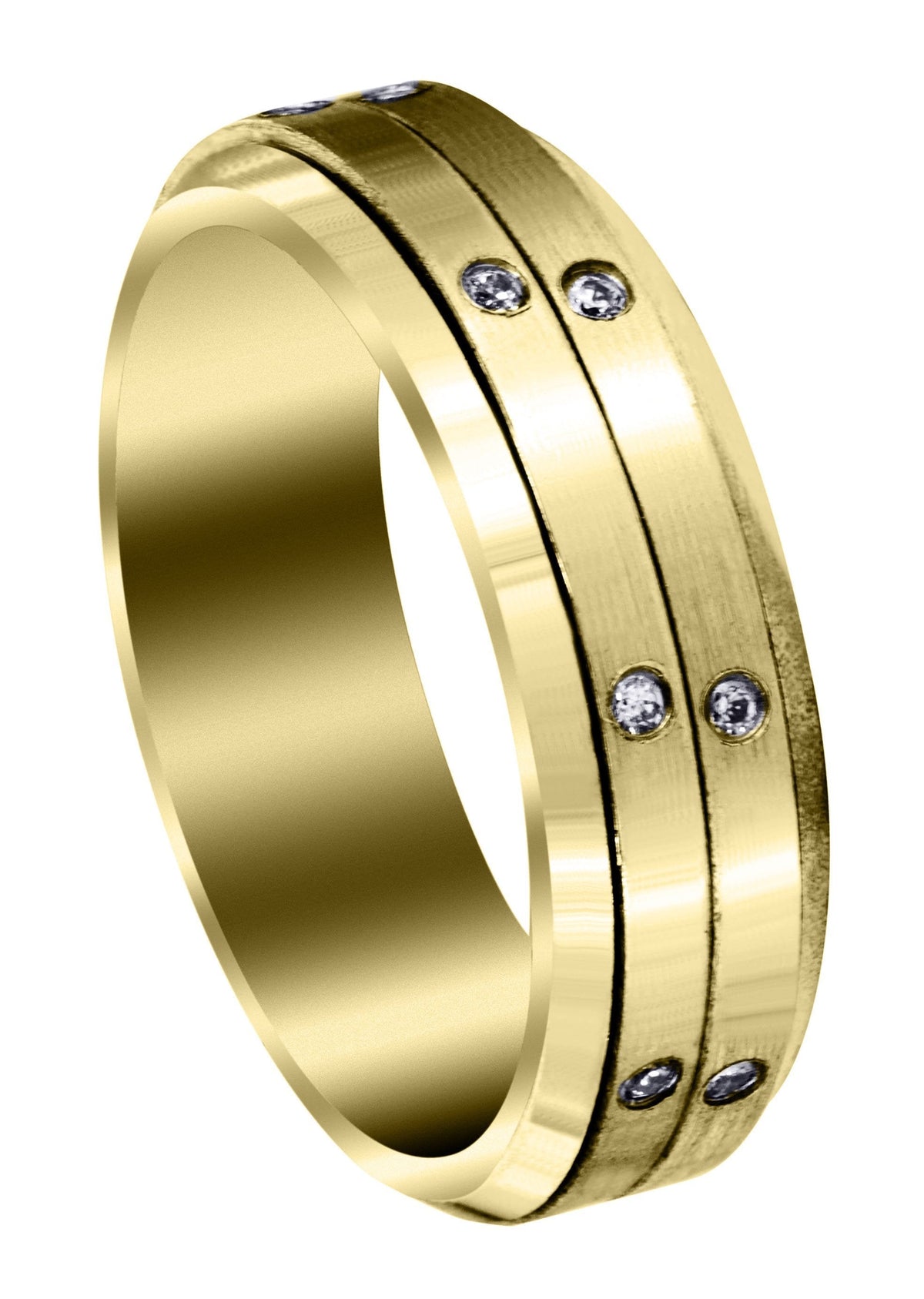 Yellow Gold Diamond Mens Engagement Ring | 0.16 Carats | Satin Finish (Major)