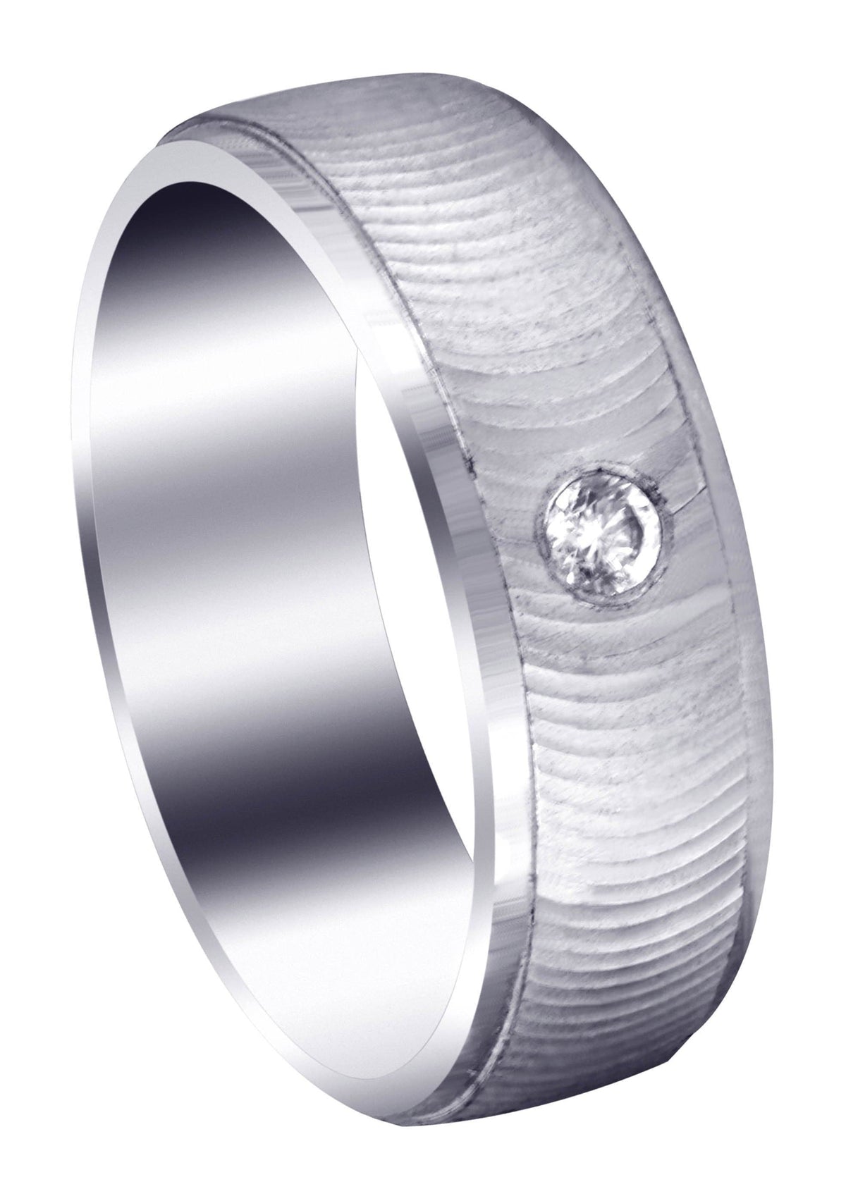 Diamond Mens Wedding Band | 0.12 Carats | Diamond Cut Finish (Drew)
