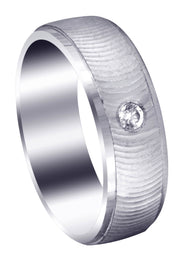 Diamond Mens Wedding Band | 0.12 Carats | Diamond Cut Finish (Drew)