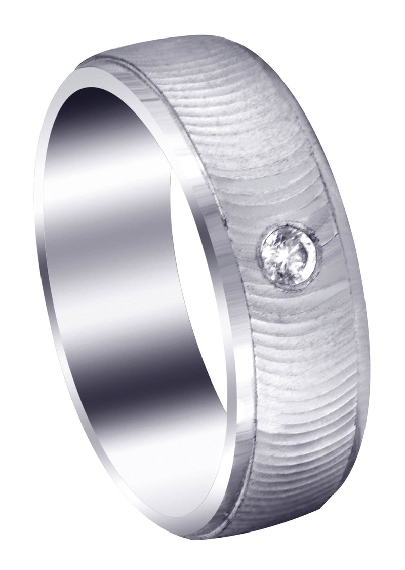 Diamond Mens Wedding Band | 0.12 Carats | Diamond Cut Finish (Drew)