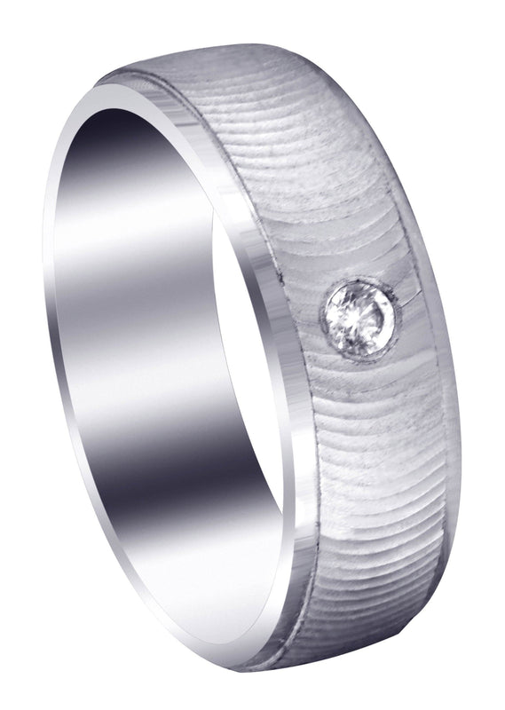 Diamond Mens Wedding Band | 0.12 Carats | Diamond Cut Finish (Drew)