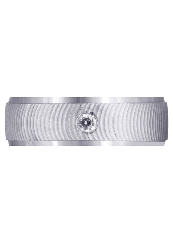 Diamond Mens Wedding Band | 0.12 Carats | Diamond Cut Finish (Drew)