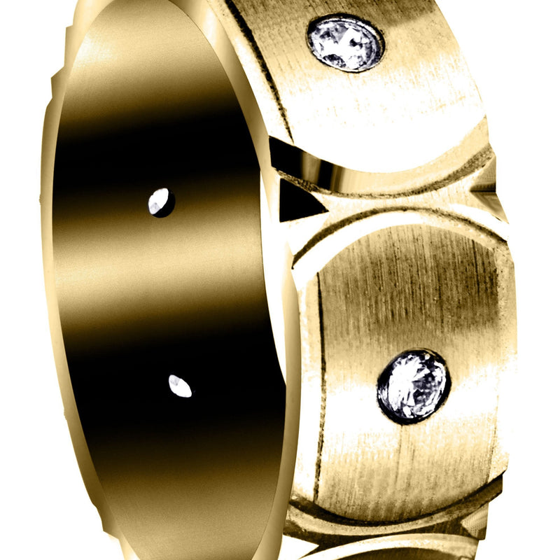 Yellow Gold Diamond Mens Wedding Band | 0.3 Carats (Colby)