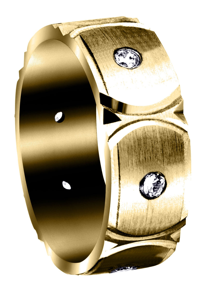 Yellow Gold Diamond Mens Wedding Band | 0.3 Carats (Colby)