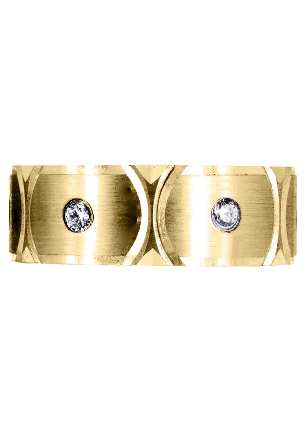 Yellow Gold Diamond Mens Wedding Band | 0.3 Carats (Colby)