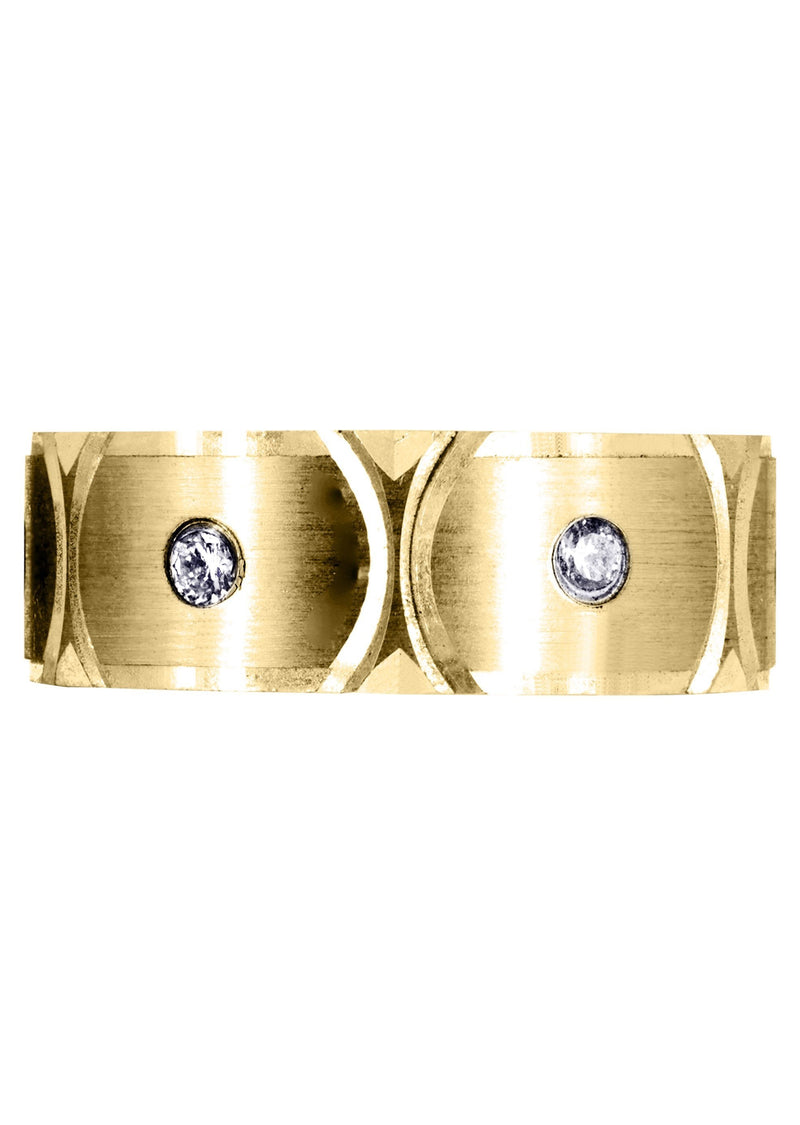 Yellow Gold Diamond Mens Wedding Band | 0.3 Carats (Colby)