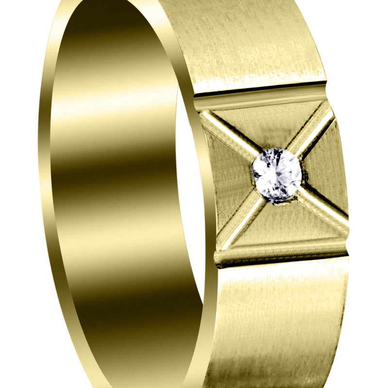 Yellow Gold Diamond Mens Wedding Band | 0.07 Carats (Deacon)
