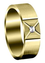 Yellow Gold Diamond Mens Wedding Band | 0.07 Carats (Deacon)