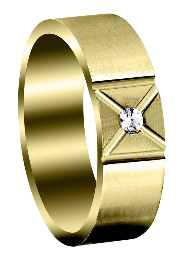 Yellow Gold Diamond Mens Wedding Band | 0.07 Carats (Deacon)