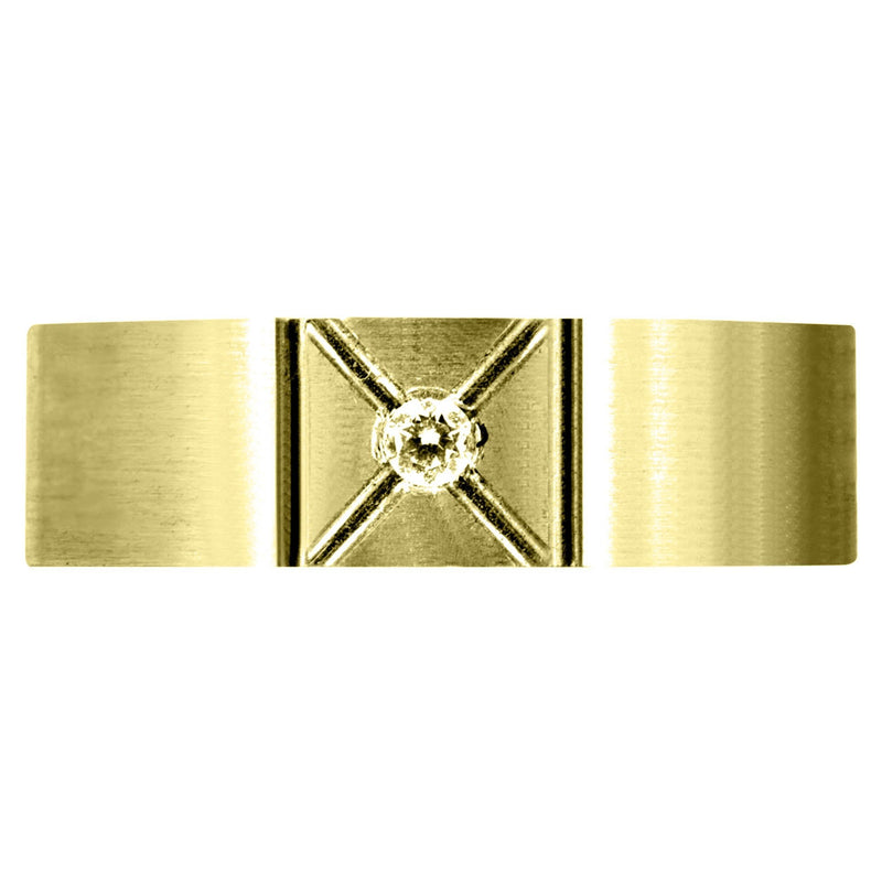 Yellow Gold Diamond Mens Wedding Band | 0.07 Carats (Deacon)
