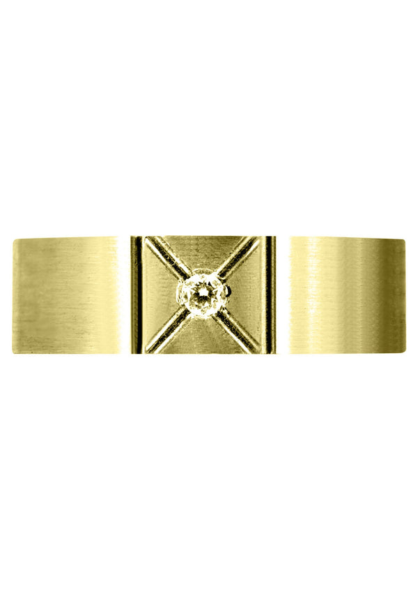 Yellow Gold Diamond Mens Wedding Band | 0.07 Carats (Deacon)