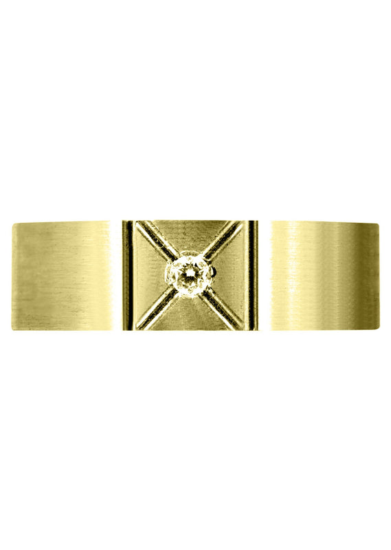 Yellow Gold Diamond Mens Wedding Band | 0.07 Carats (Deacon)