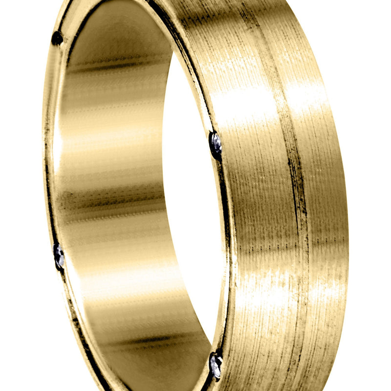 Yellow Gold Diamond Mens Wedding Band | 0.108 Carats (Brycen)