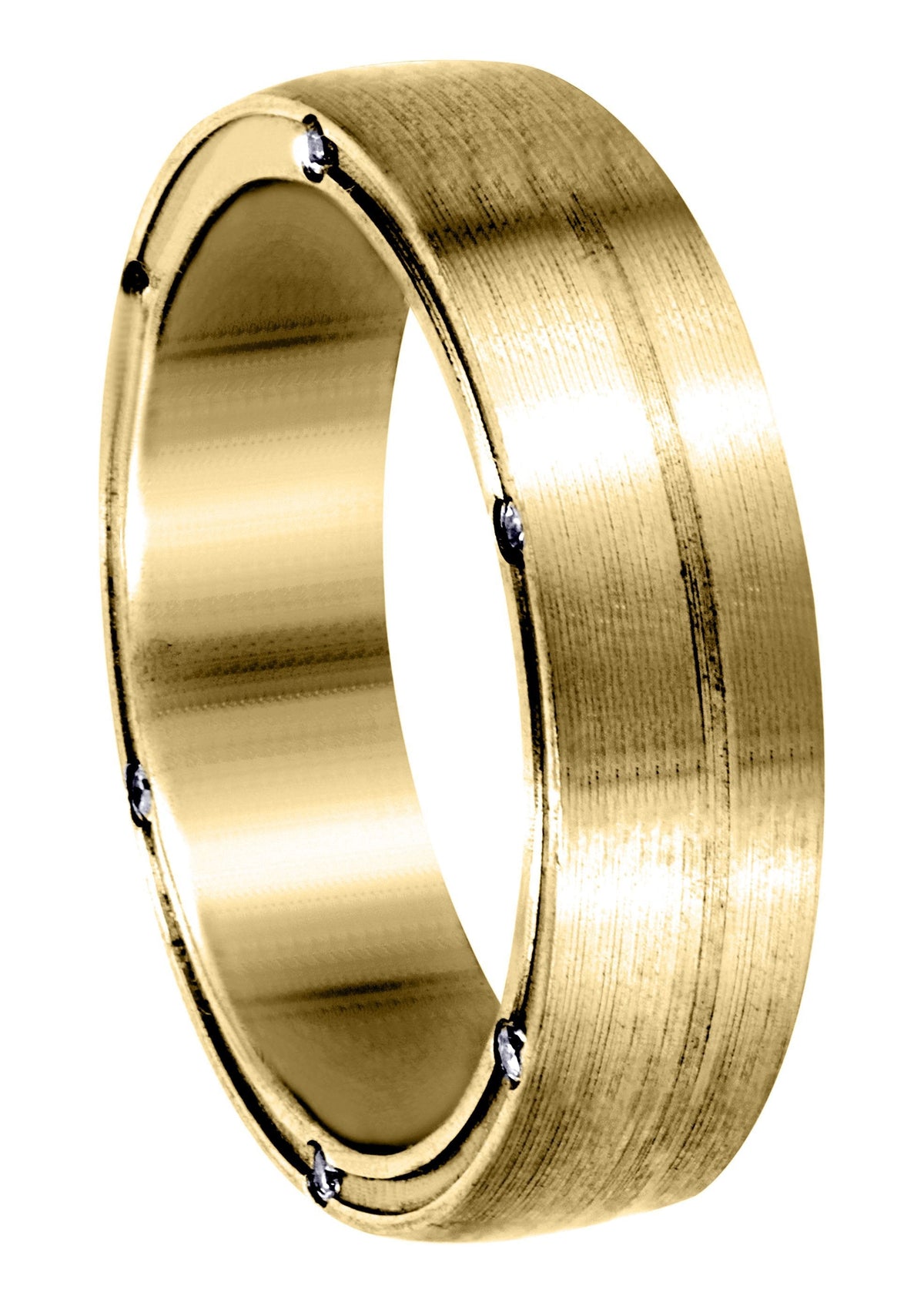 Yellow Gold Diamond Mens Wedding Band | 0.108 Carats (Brycen)