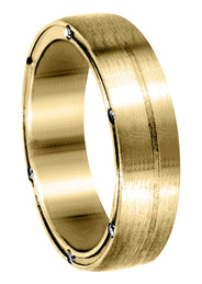 Yellow Gold Diamond Mens Wedding Band | 0.108 Carats (Brycen)